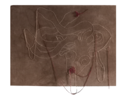 embroidered earth dyed canvas